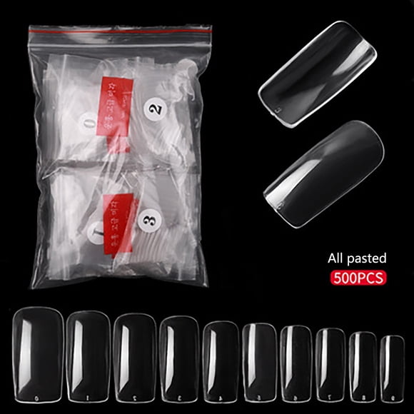 Liquidación de verano Xihbxyly 500 clavos en bolsa clavos franceses clavos medios y clavos completos