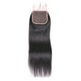 thumbnail image 5 of Straight Lace Closure 4x4 Free Part Closure 100% Brazilian Virgin Human Hair Swiss Lace Closure Straight Hair Pre-Plucked with Baby Hair Natural Black Color 18 inch, 5 of 6