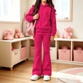 thumbnail image 4 of Enjoytime Outfits for Girls Long Sleeve Hoodie with Flared Pants 2 Piece Set Kids Fall Fashion Comfy Casual Outfit, 4 of 8