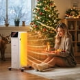 thumbnail image 4 of Costway 1500W Oil Filled Radiator Heater with Remote Control 3 Modes 24H Timer Indoor White, 4 of 10