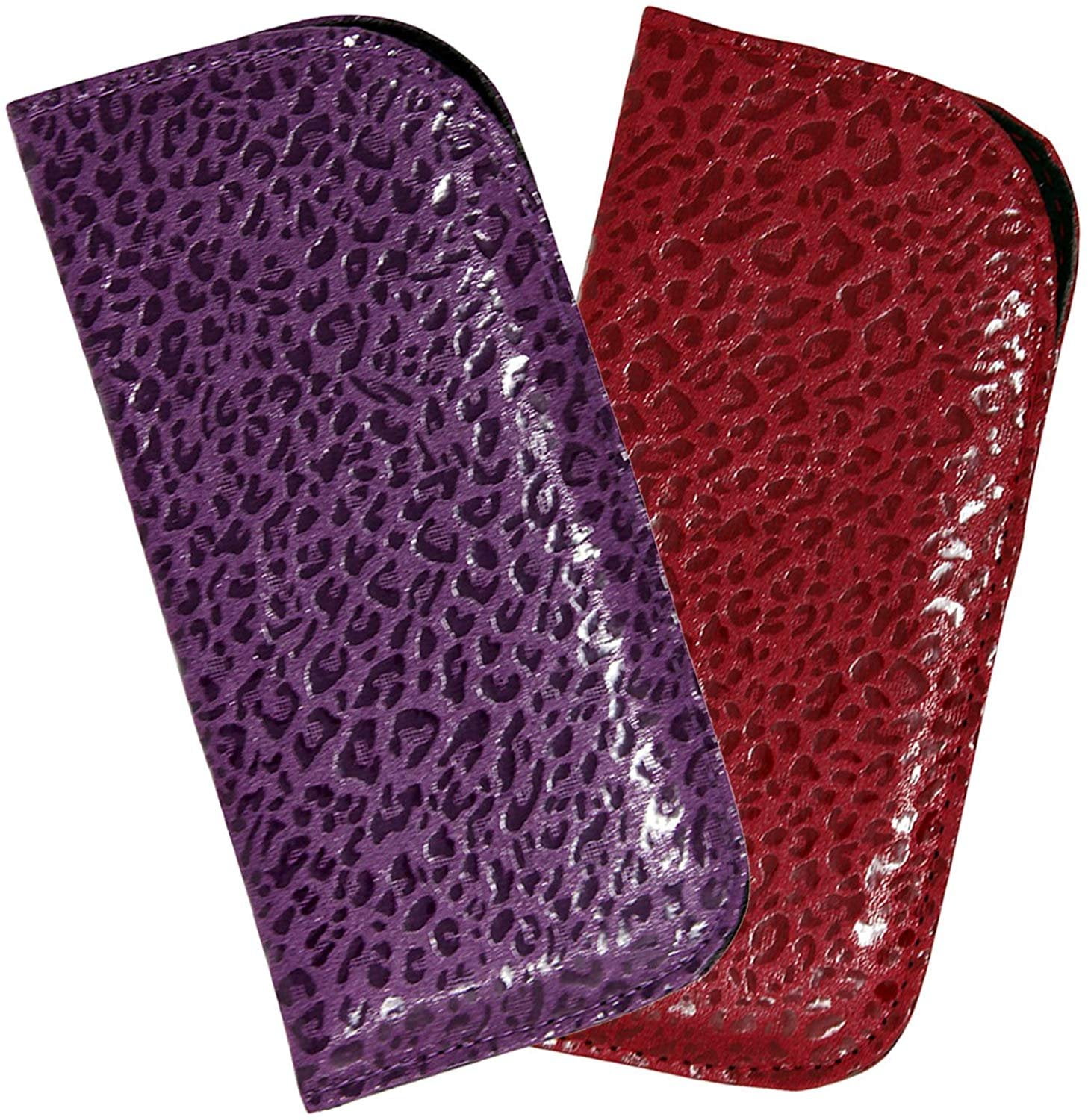 2 Pack Soft Slip In Eyeglass Case for Women Glasses, Reading Glasses