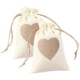thumbnail image 2 of Event Party Decor 2PC Bag Love Heart Burlap Bag Double Drawstring, 2 of 4