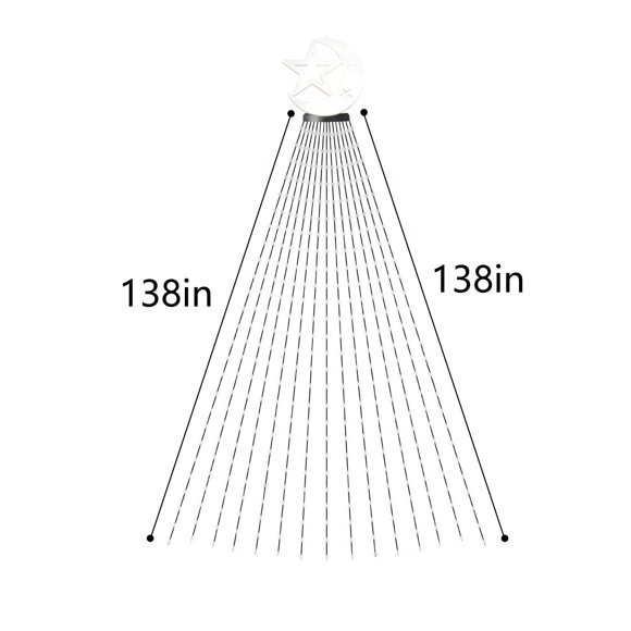 Solar Christmas Decorations Star Lights Outdoor, 9.8ft Waterfall Tree Lights with 8 Modes Timer Remote Christmas Lights Usb Powered for Indoor Yard Patio Home Holiday Party Decor, Multicolor