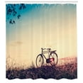 thumbnail image 3 of Ambesonne Vintage Shower Curtain, Sunset Bicycle Pastel, 69"Wx84"L, Pale Blue Black and Peach, 3 of 3