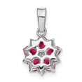 thumbnail image 4 of 14k White Gold Ruby and Diamond Floral Pendant, 4 of 4