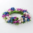 thumbnail image 3 of Spring Tulips Flowers Floral Wreaths for Front Door Artificial Handmade Mixed Flowers Wreath for Any Room Wreath Indoor Outdoor Decorations Window Wall Party Home Porch Farmhouse Decor, 3 of 6