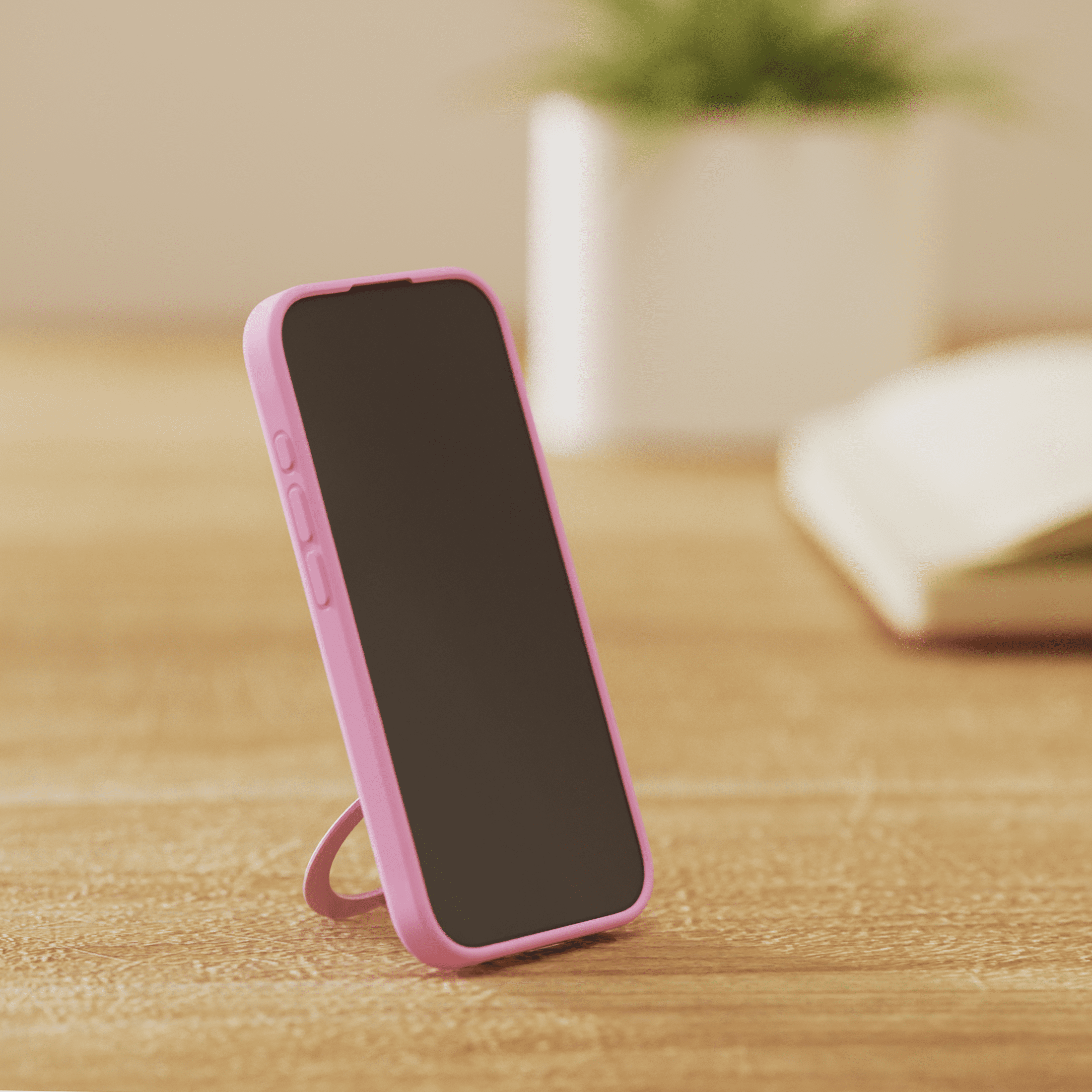 onn iPhone 17 Case, MagSafe Compatible Phone Case with Ring Stand & 360 Kickstand for Apple iPhone, Pink