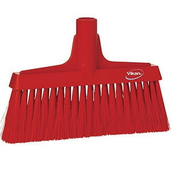 Vikan 10" Upright Broom- Soft/Stiff - Red (3 Units)