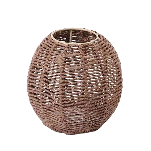Cateissary Pantalla de lámpara de ratán respetuosa con el medio ambiente y de fibra para un hogar respetuoso con el medio ambiente simplemente Iluminación novedosa XH22-009gris