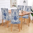 thumbnail image 6 of Chair Cover 2 Pack Removable Dining Chair Protectors Washable Chair Slipcovers Seat for Home Wedding Decor Blue and White Porcelain-style, 6 of 6