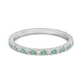 thumbnail image 2 of 0.18 Cts Emerald Half Eternity Band 925 Sterling Silver Stackable Women Valentines Day Gifts Ring, 2 of 3