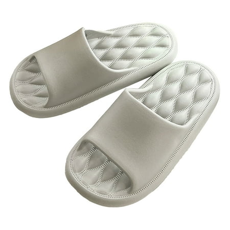 

opvise 1 Pair Cloud Slippers EVA Thick Sole Platform Non-slip Massage Soft Adults Universal Summer Indoor Slides White 35-36