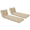 thumbnail image 6 of BPS 76" x 22" x 5" Tufted Chaise Lounge Cushion, Water-Resistant Outdoor Wicker Patio Chair Cushion, Set of 2 - Khaki, 6 of 9