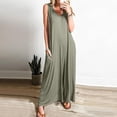 thumbnail image 6 of FLMEI Plus Siz Jumpsuits for Women Casual Jumpers Summer Rompers Sleeveless Loose Wide Leg Overalls with Pockets S-3XL, 6 of 9