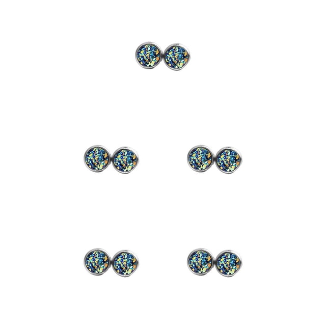 Minnieouse Pendientes Llamativos Gotas para los oídos Galvanoplastia fina Incrustaciones de diamantes de imitación Pendientes Magnífico regalo Verde mixto 5piezas