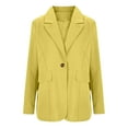 thumbnail image 4 of Rotm Office Clothes for Women Women's Work Office Blazer Stretch Lapel Collar Long Sleeve Jacket Suit Blazer Light Yellow,L, 4 of 5