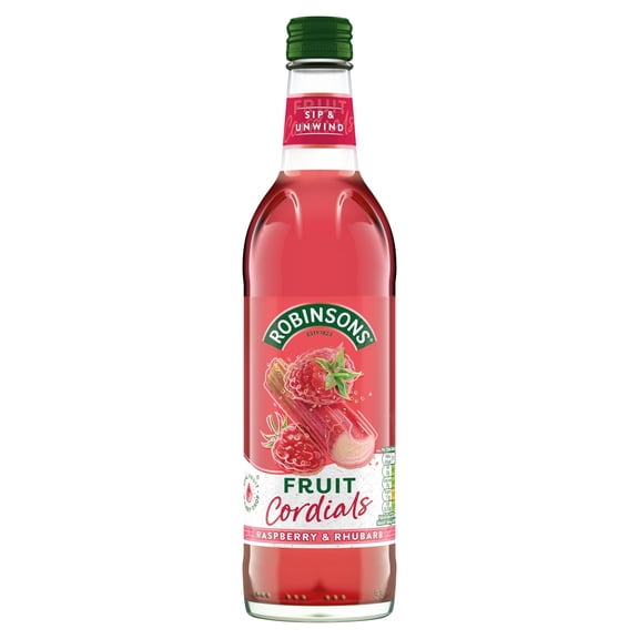 Robinsons Raspberry, Rhubarb & Orange Blossom Fruit Cordial 500ml, Imported from Britain