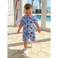 thumbnail image 4 of BemeyourBBs 2Pcs Toddler Baby Boy 4th of July Outfit Patriot Independent Day Summer Clothes Cotton Linen American Flag Print Lapel Collar Short Sleeve Button Down Shirt Tops and Pockets Shorts Set, 4 of 9