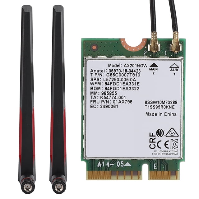 Tarjeta de red inalámbrica AX201NGW Bling Bling con Antena WIFI de banda dual AC88U Cable de conexión ipex4