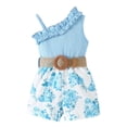 thumbnail image 1 of HNMKIU Toddler Girls Ruffled Floral Dress for Sleeveless Design Comfortable Ribbed Fabric for Parties and, 1 of 4