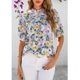 thumbnail image 7 of PRETTYGARDEN Floral Tops for Women Blouses Dressy Casual Summer Trendy Outfits Boho Pleated Short Sleeve Shirts, 7 of 7