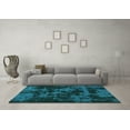 thumbnail image 3 of Ahgly Company Indoor Square Abstract Turquoise Blue Modern Area Rugs, 5' Square, 3 of 4