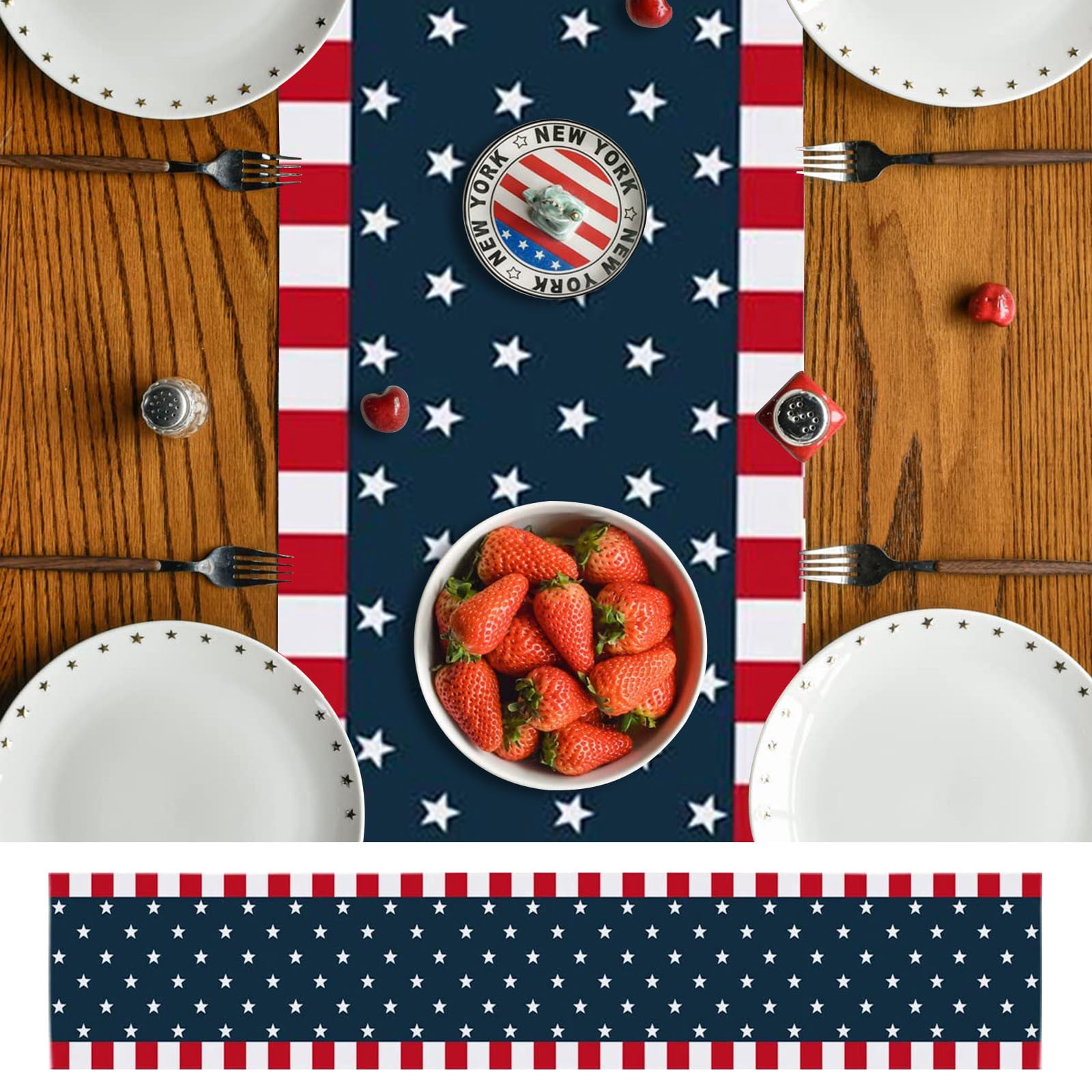 4th of July Decorations,Kizly Home Decor Deals Independence Day Table Banner Linen Gnome Print 