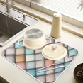 thumbnail image 2 of Yayeee Dish Drying Mat for Kitchen Counter 16" x 18" Microfiber Super Absorbent Coffee Decorative Pad, Colorful Art Pattern, 2 of 9