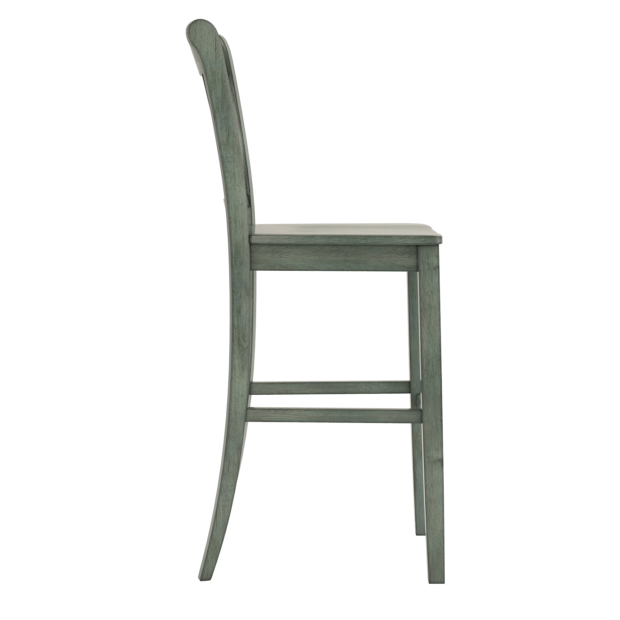Weston Home Farmhouse Vintage Double X Solid Wood Bar Height Chair, Set of 2, Antique Sage