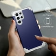 thumbnail image 7 of Mantto Compatible with Samsung Galaxy S22 Ultra 6.8 inch Case, 3 Layer Hybrid Hard PC Soft TPU Silicone Rugged Bumper Shockproof Anti Slip Protective Phone Cover for Samsung Galaxy S22 Ultra,Darkblue, 7 of 7