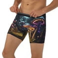 thumbnail image 3 of Cauagu Purple Glowing Mushroom Print Men's Boxer Briefs, Funny & Cute Underwear Elastic Waistband Briefs Ideal Gift for Men,1-Pack, 3 of 7