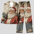 thumbnail image 4 of Tnhcen Women's Christmas Pajama Set Long Sleeve Flannel Fleece Lined Thermal Soft Stretchy Holiday Sleepwear Plus Size S - 3XL Elastic Waist Pocket Lounge, 4 of 6