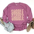 thumbnail image 4 of Gobble Gobble Block Distressed - Women's Garment Dyed Long Sleeve Graphic T-Shirt, 4 of 13
