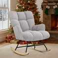 thumbnail image 3 of SAETSFEG Nursery Rocking Chair Teddy, High Backrest, Comfortable Stylish with Padded Seat for Living Rooms, Bedrooms, Offices, Grey, 3 of 9