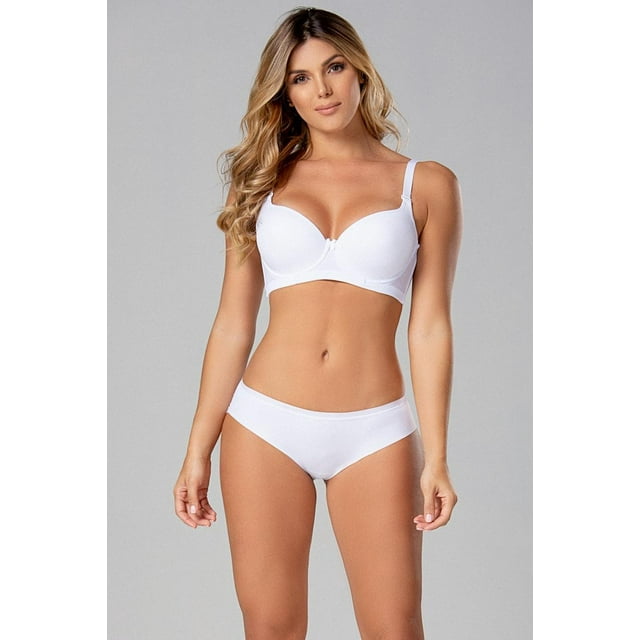 Brassier Diane & Geordi Colombia Copa Completa Microfibra y Powernet Busto Grande 021890 blanco 36