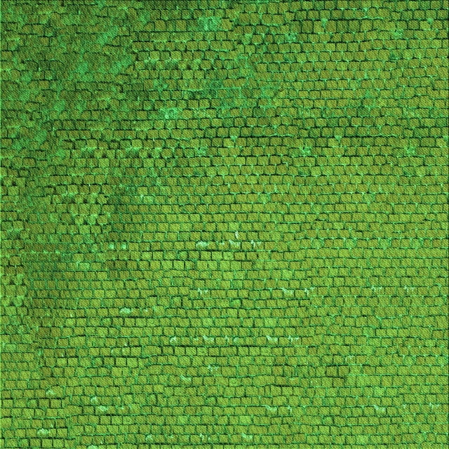 Ahgly Tapis d'Intérieur Lavable en Machine Carré Vert Transitionnel, 5 Pieds Carré