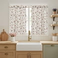 thumbnail image 2 of NICETOWN Floral Kitchen Curtains for Windows, Rose Pattern Printed Linen Curtains with Tassels, Country Linen Light Filtering Small Curtains for Living Room Laundry, 26"x36", Yellow, 2 Panels, 2 of 6