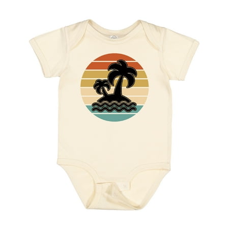 

Inktastic Retro Sunset Palm Trees Tropical Vacation Gift Baby Boy or Baby Girl Bodysuit