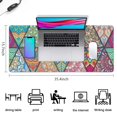 thumbnail image 5 of Long Mouse Pads for Desk,Multicolor Ethnic Geometric Pattern Desk Mats on Top Of Desks, Desk Mouse Pad Extra Large with 3mm Non-Slip Base and Stitched Edge for Gaming,Office,Work,Home 35.4"x15.7", 5 of 6