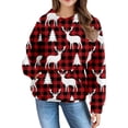 thumbnail image 5 of Mercatoo Christmas Waffl1 Hoodie Girls Cute Santa Clau1 Snowman El1 Print Hooded Sweater Winter Oversized Funny Sweatshirt, 5 of 7