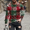 thumbnail image 2 of Stamzod Christmas Men Clothes Casual Crewneck Long Sleeve Tshirts Oversized Tshirts for Men Multicolor-11 M, 2 of 5