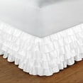thumbnail image 2 of D.N.G. BEDDINGS 1 Piece Multi Ruffle Bed Skirt, 10 Inch Deep Pocket, 800 Thread Cotton 100% Egyptian Cotton, Queen Size (60" x 80") Inch, Solid White, 2 of 2