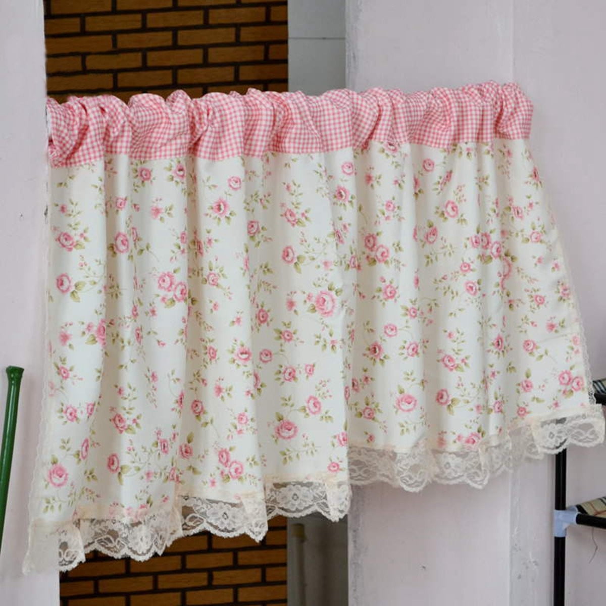 1 Pc Fashion Lace Plaid Window Drape Door Curtain Sheer