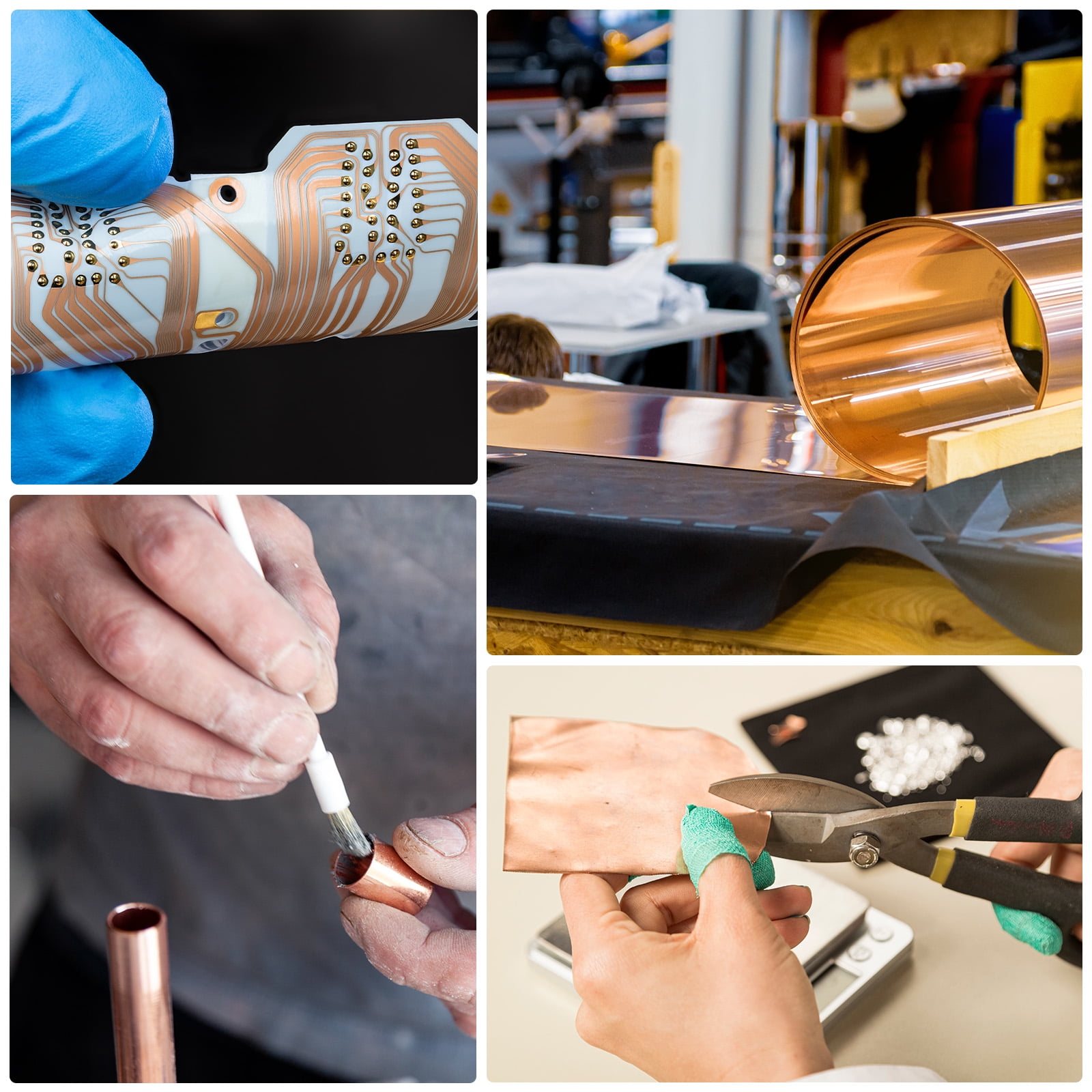 Uxcell Double-Sided Conductive Copper Foil Sheets 300 x 225 x 0.05mm High Conductivity Copper Tape for Guitar Grounding