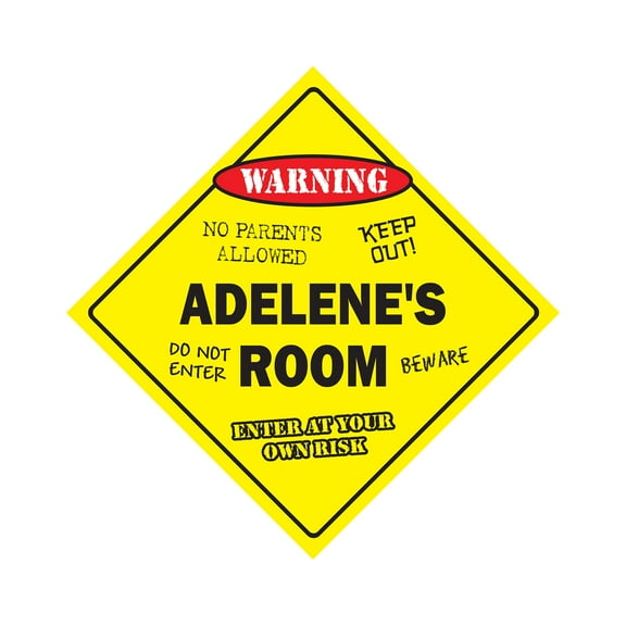 Adelene's Room Sign Crossing Zone Xing | Indoor/Outdoor | 14" Tall kids bedroom decor door children's name boy girl