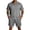 Gray, variant on Zimjoy Men's Summer Outfits Set Breathable Mesh Fabric Short Sleeve Shirts and Drawstring Elastic Waist Shorts Set for Beach Vacation, Hot Pink S