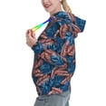 thumbnail image 2 of Kdxio Tropical Leaves Print Womens Oversized Hoodies Sweatshirts Hooded Pullover Tops Sweaters Casual-Medium, 2 of 7