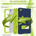 thumbnail image 3 of Allytech Lenovo Tab M10 Plus 3rd Gen Case 10.6" 2022 Released - Rugged Protective Shockproof Dual Layers Hybrid TPU Rubber PC Kickstand Kids Friendly Case Cover - Navy+Green, 3 of 7