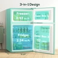 thumbnail image 2 of Auseo Mini Fridge 3.1Cu.ft 115 Volt 60 Hz Low Noise Adjustable Temperature Suitable for Kitchen Living Room Office and Dormitory Green, 2 of 8