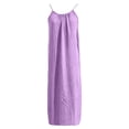 thumbnail image 3 of Hiiko Women's Backless Spaghetti Strap Maxi Dress Casual Solid Color Loose Cami Dresses, 3 of 6